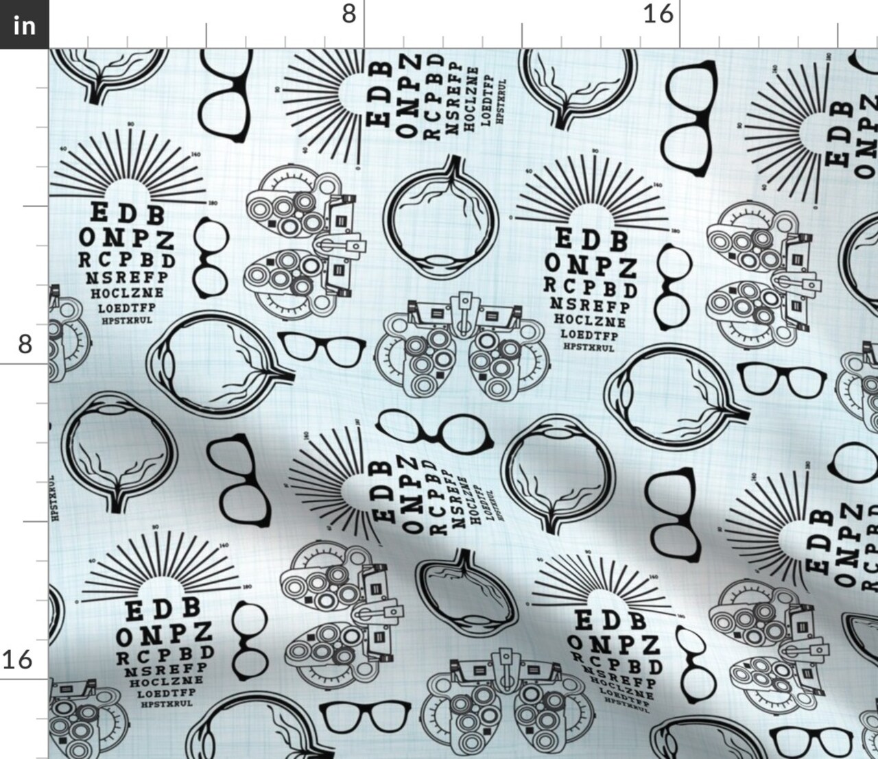 Eyes Eye Doctor Ophthalmologist Medical Custom Printed Fabric by Spoonflower Various Fabrics by the Yard or Fat Quarter